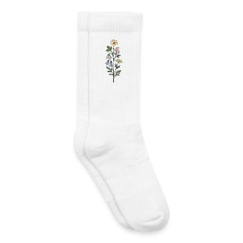 Vintage Botanische Blumenillustration - Kinder Tennissocken - Weiß - Rechts