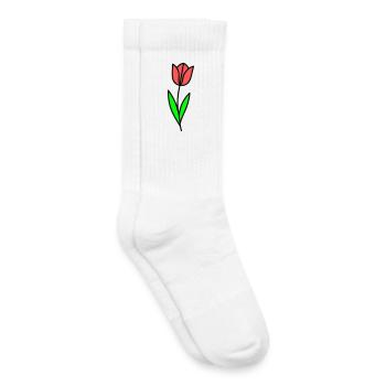 Tulpe Blume Blüte Comic - Kinder Tennissocken - Weiß - Rechts
