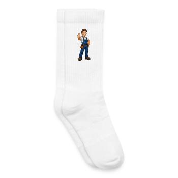 Artisan en combinaison bleue - Chaussettes de tennis bio enfant - blanc - Droite