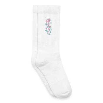 Flowers Blossoms Summer tropical colorful - Kids Tennis Socks - white - Right