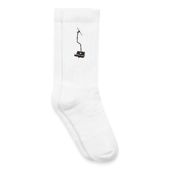 Doppelsessellift - rot, grün, schwarz, Herz - Kinder Tennissocken - Weiß - Rechts