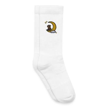 Teddy bear and moon - Kids Tennis Socks - white - Right