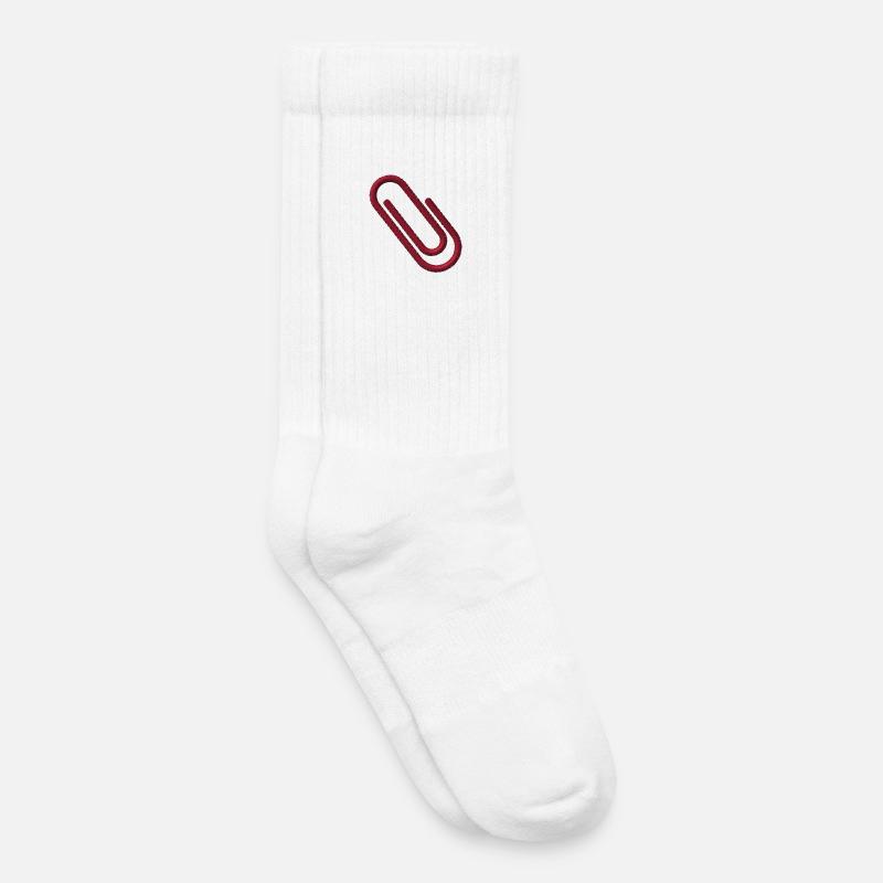 Trombone brodé - Chaussettes de tennis bio enfant - blanc