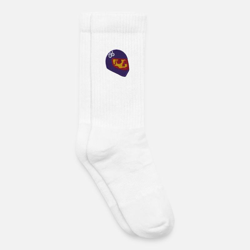 Schädel mit Helm - Kinder Tennissocken - Weiß