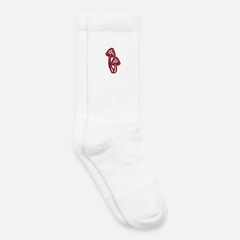 Toadstool embroidered - Kids Tennis Socks - white