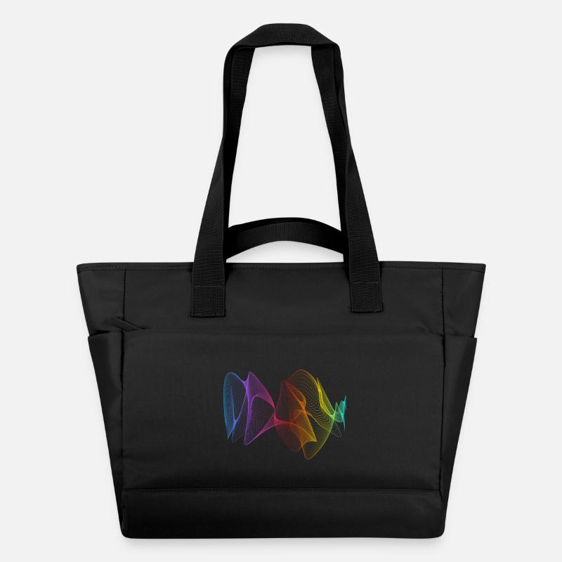Lignes abstraites Design 01 - Sac matelassé déperlant - noir