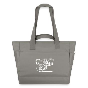 Silhouette de Moto Forêt - Sac matelassé déperlant - gris - Devant