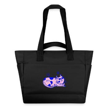 Chat élégant – Ambiance rétro détendue - Sac matelassé déperlant - noir - Devant