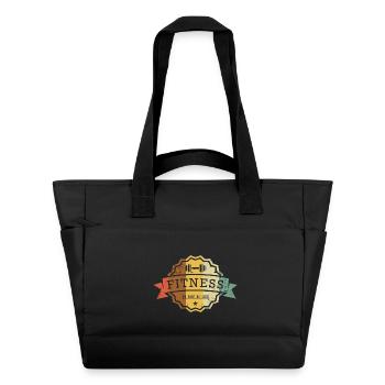 Badge de fitness : Pas de douleur, pas de gain - Sac matelassé déperlant - noir - Devant