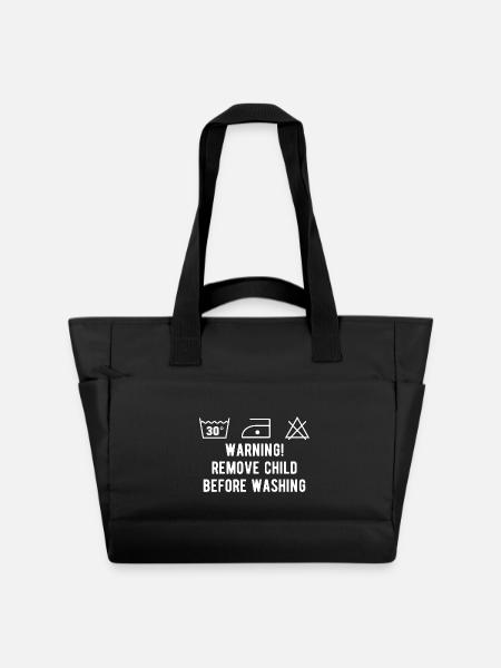 Funny washing instruction - Water-Repellent Padded Bag - black