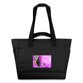 Abeille sur la violette - Sac matelassé déperlant - noir - Devant