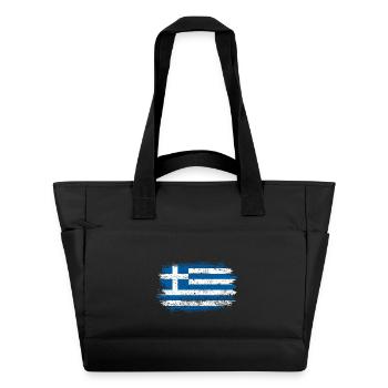 Drapeau grec brossé - Sac matelassé déperlant - noir - Devant