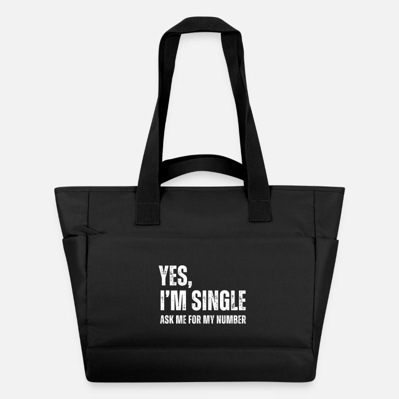 Ja, ich bin Single, frag mich nach meiner Nummer, lustiges Dating - Wasserabweisende Padded Bag - Schwarz