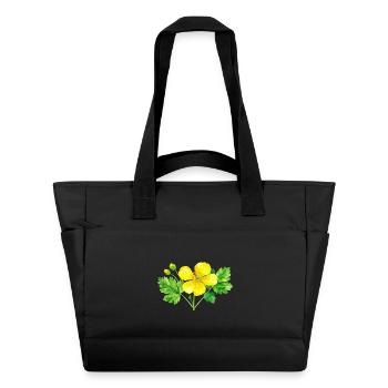 Schöllkraut – Aquarellillustration - Wasserabweisende Padded Bag - Schwarz - Vorne