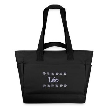 Léo Orné Floral - Sac matelassé déperlant - noir - Devant