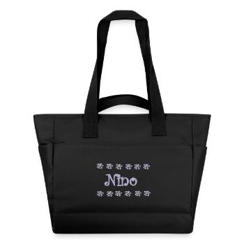 Nino Lavendel und Spitze - Wasserabweisende Padded Bag - Schwarz - Vorne