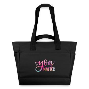 You Matter Watercolor Gradient - Water-Repellent Padded Bag - black - Front