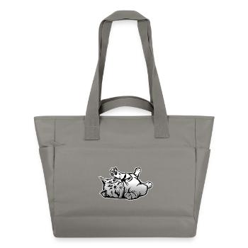 Verspielte Katze  - Wasserabweisende Padded Bag - Grau - Vorne