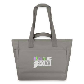 You Are Enough Self Love Motivational Quote - Water-Repellent Padded Bag - grey - Front