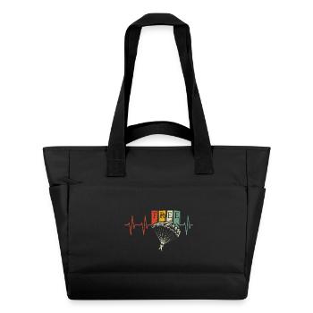 pulse parachute retro heartbeat symbol jumper - Water-Repellent Padded Bag - black - Front