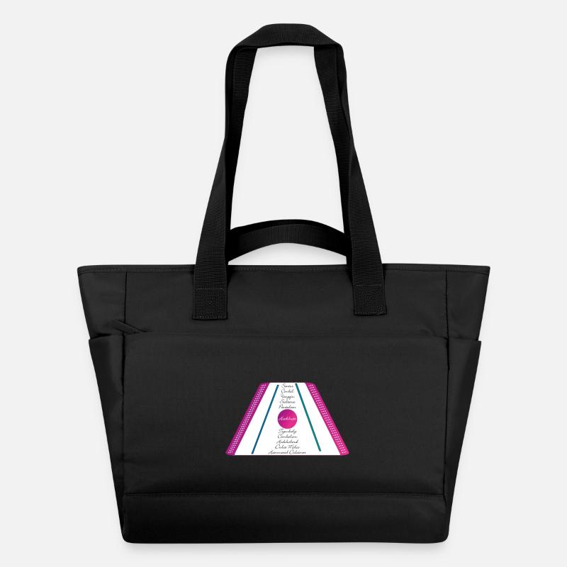 dulcimer violet rose vert pétrole2 - Sac matelassé déperlant - noir