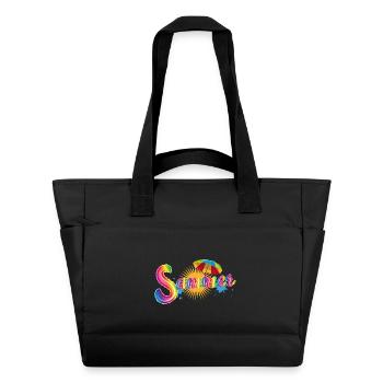 Summer Regenbogenschrift – Fröhliches Sommerdesign - Wasserabweisende Padded Bag - Schwarz - Vorne