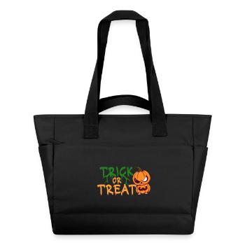 Trick or Treat Halloween Kürbis - Wasserabweisende Padded Bag - Schwarz - Vorne