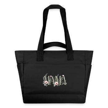 Conception typographique de Mom Blossoms - Sac matelassé déperlant - noir - Devant