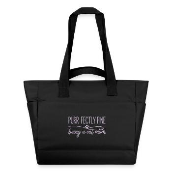 Purr Fectly Fine Being A Cat Mom Katzenmama - Water-Repellent Padded Bag - black - Front