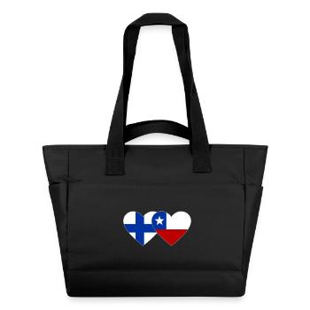 Finnland Chile Flagge Herz - Wasserabweisende Padded Bag - Schwarz - Vorne