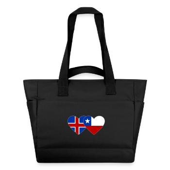Islande Chili Drapeau Coeur - Sac matelassé déperlant - noir - Devant