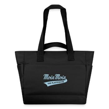 Moin Moin – Ihr Plattfische (Bleu ciel bas-allemand) - Sac matelassé déperlant - noir - Devant