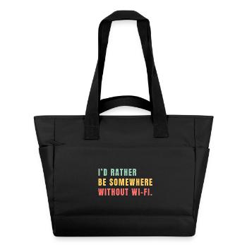 I'd Rather Be Somewhere Without Wi-Fi - Wasserabweisende Padded Bag - Schwarz - Vorne