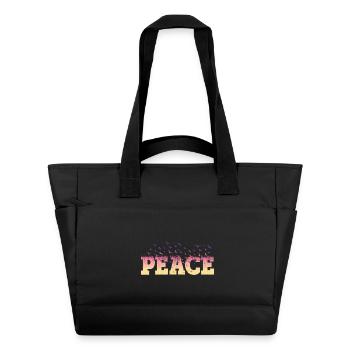 Peace Frieden Schrift Bunt Vögel Gegen Krieg - Wasserabweisende Padded Bag - Schwarz - Vorne
