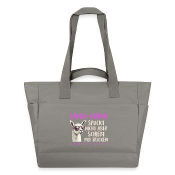 Bald Mama LAMA MAMA SPUCKT NICHT SCHIESST BLICKE - Wasserabweisende Padded Bag - Grau - Vorne