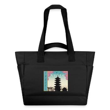 Kyoto Pagoda in the Evening Light Tavel Kyoto Japan - Water-Repellent Padded Bag - black - Front