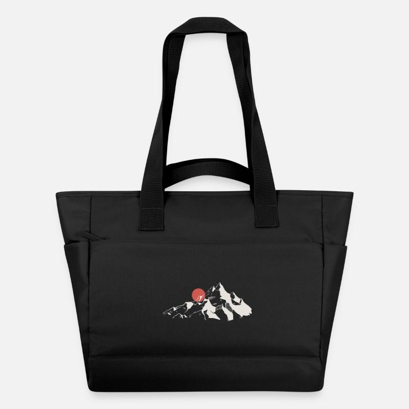 Silhouette de montagne de lever de soleil - Sac matelassé déperlant - noir