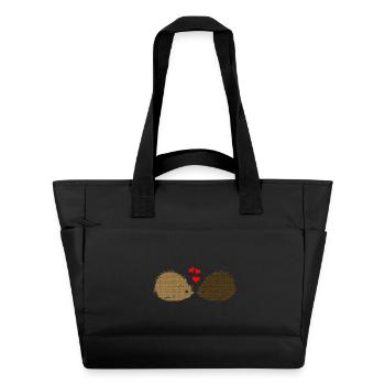 tiermotive valentinstag, Süßes Igelpaar - Wasserabweisende Padded Bag - Schwarz - Vorne