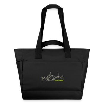 Fichtelgebirge drawing with Kösseine Schneeberg - Water-Repellent Padded Bag - black - Front