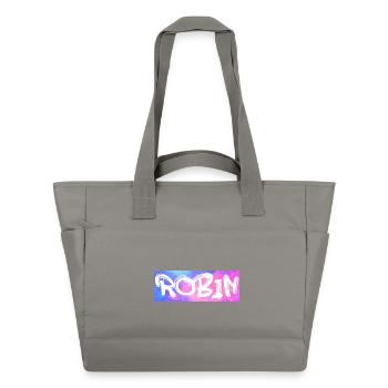 Robin Nom cadeau idée de cadeau galaxie - Sac matelassé déperlant - gris - Devant