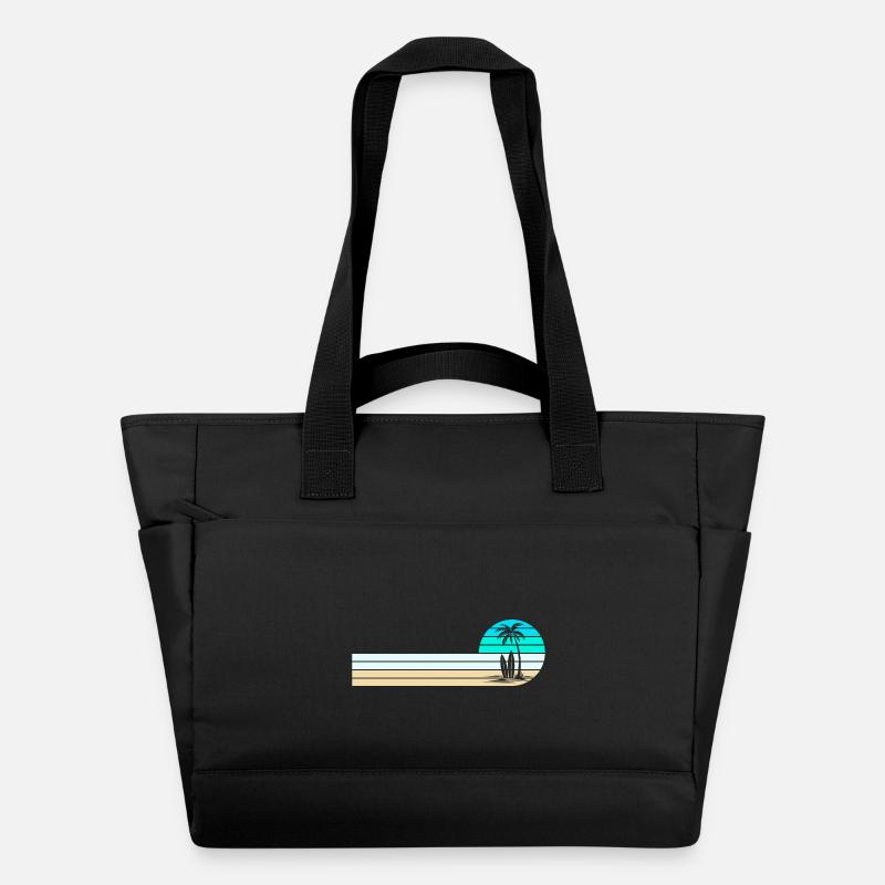 Beach skyline - Water-Repellent Padded Bag - black