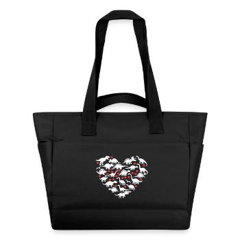 J’adore les dinosaures - Sac matelassé déperlant - noir - Devant