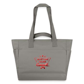 Just_one_more_game_ _rot_farbe - Water-Repellent Padded Bag - grey - Front