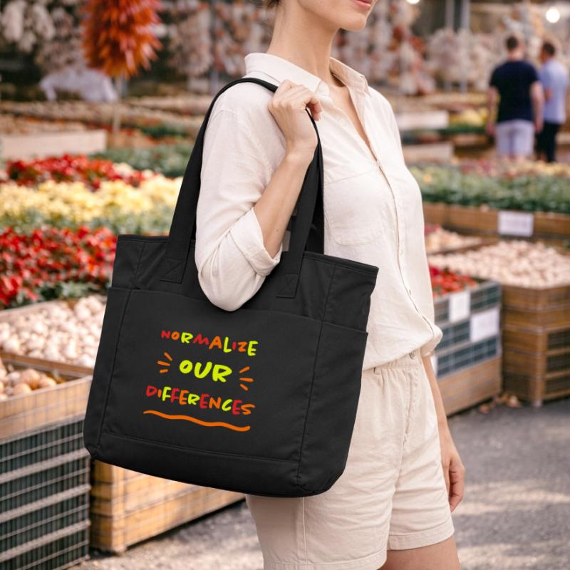 Normalize our Differences - Inclusion - neon Water-Repellent Padded Bag