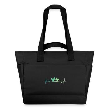 Hen heartbeat hens - Water-Repellent Padded Bag - black - Front