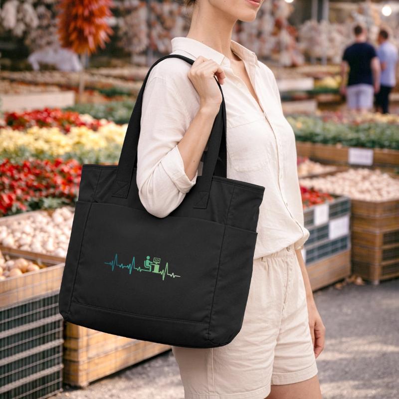 Heartbeat Programmer Developer Water-Repellent Padded Bag