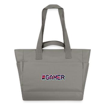 Pixel Neon Gamer Abzeichen - Wasserabweisende Padded Bag - Grau - Vorne