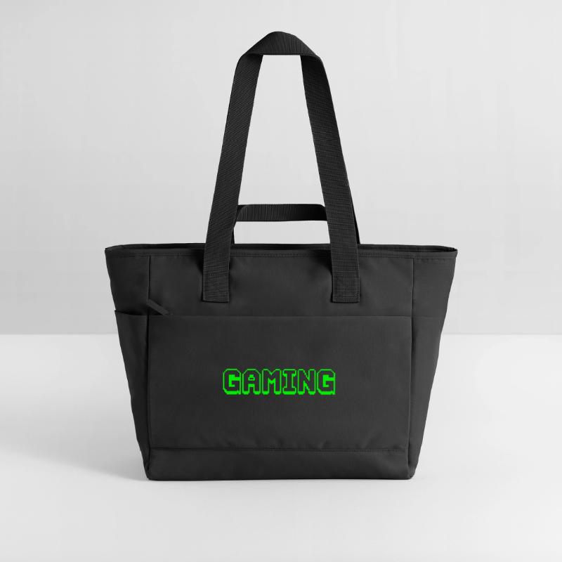 Neon Pixel Gaming Design Water-Repellent Padded Bag