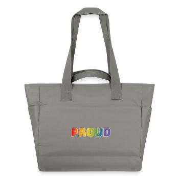 Regenbogen proud weiss - Wasserabweisende Padded Bag - Grau - Vorne