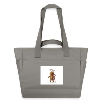 Bonhomme en pain d’épices avec canne de sucre d’orge - Sac matelassé déperlant - gris - Devant